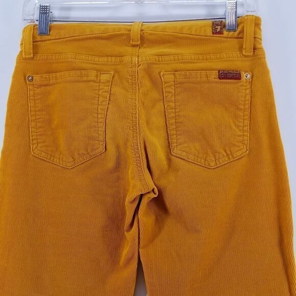 7 for All Mankind Corduroy Pants Women's Size 25 Skinny Bronze Gold 5 Pocket - Picture 5 of 8